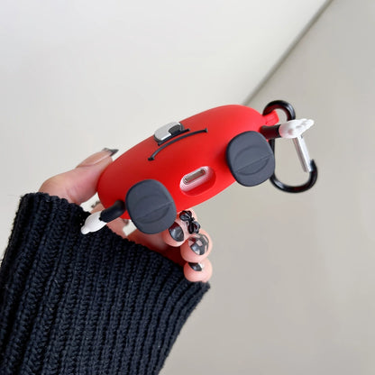 Cartoon Red Heart for Apple Airpods Pro 2 Wireless Earphone Protector for Airpods 1 2 3 Silicone Earphone Case with Keychain