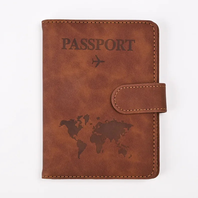 Travel Passport Cover Holder Case PU Leather Men Women Ticket Wallet Protective with Credit Card Holder Protector Cover Case