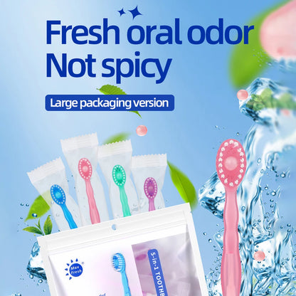 5 in 1 Toothbrush & Floss 26Pcs Mini Toothbrushes with Toothpaste All in one Oral Care Toothpaste and Floss Disposable Travel