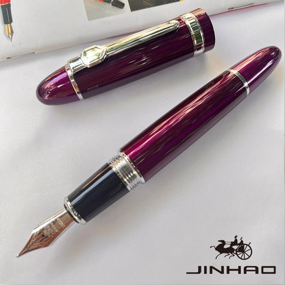 1 PCS JINHAO 159 Classic Design SIlver Trim Calligraphy Iridium Business Pen With Converter