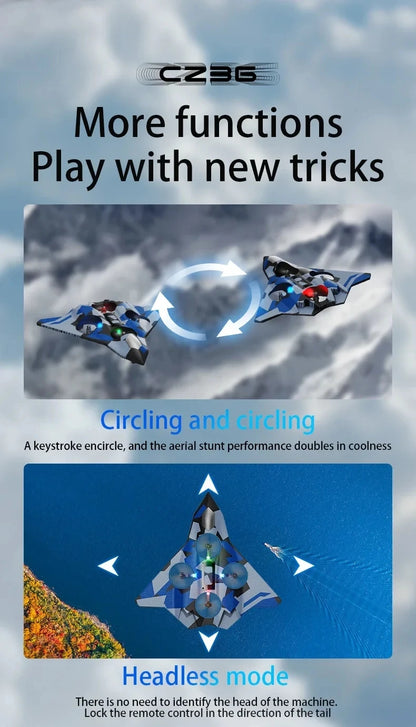 Remote Control Fighter Foam Glider Electric Stunt UAV Airplane Helicopter with LED Lights Aircraft Model RC Toy for Kids Boys