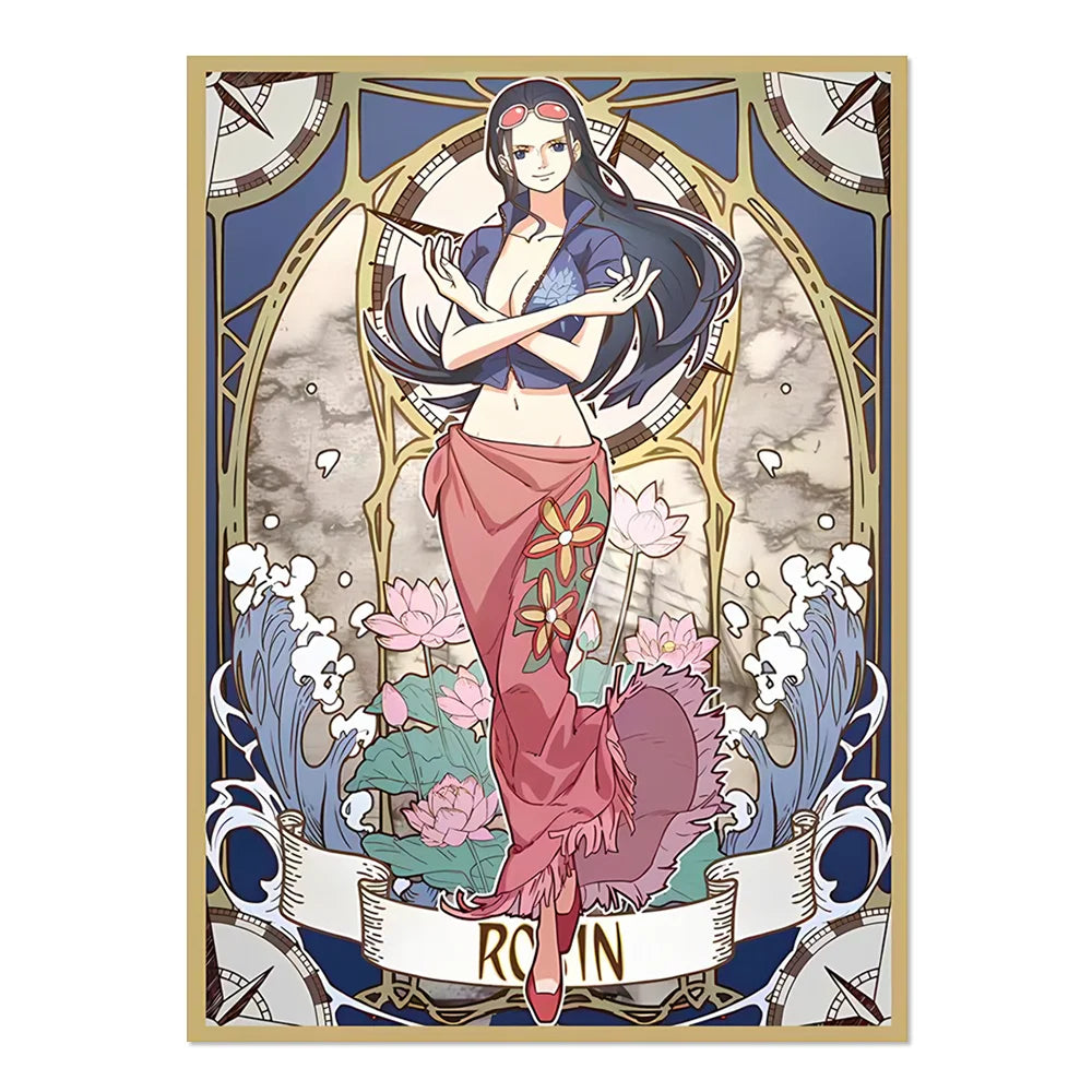 60PCS 67x92mm Holographic  Anime One Piece  Nami /Robin /Yamato /Uta Card Sleeves Board Game Trading Card Protector for PKM/OPCG