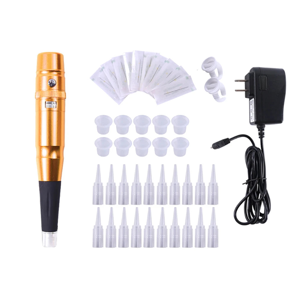 Permanent makeup Machine Rotary Tattoo Machines Pen Semi-PMU pens Eyebrow Lip Piercing Gun Tatuagem Microblading Supplies Kit