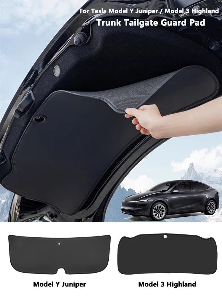 For Tesla Model Y Juniper / Model 3 Highland Trunk Tailgate Guard Pad Leather Trunk Protective Anti-dirty Pad Car Accessories