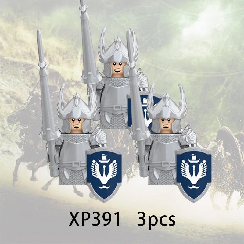 3pcs Lord Rings Elves Orcs Army Dwarf Rohan Mini Action Toy Figures Building Blocks Assembly Toys for Kids Birthday Gift