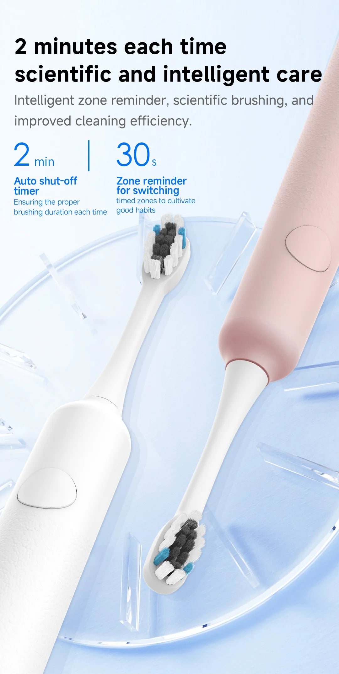 DOCOLAB Sonic Electric Toothbrush 3Gear Vibration Rechargeable Waterproof Teeth Whitening Cleaning Personal Care Appliance MT001