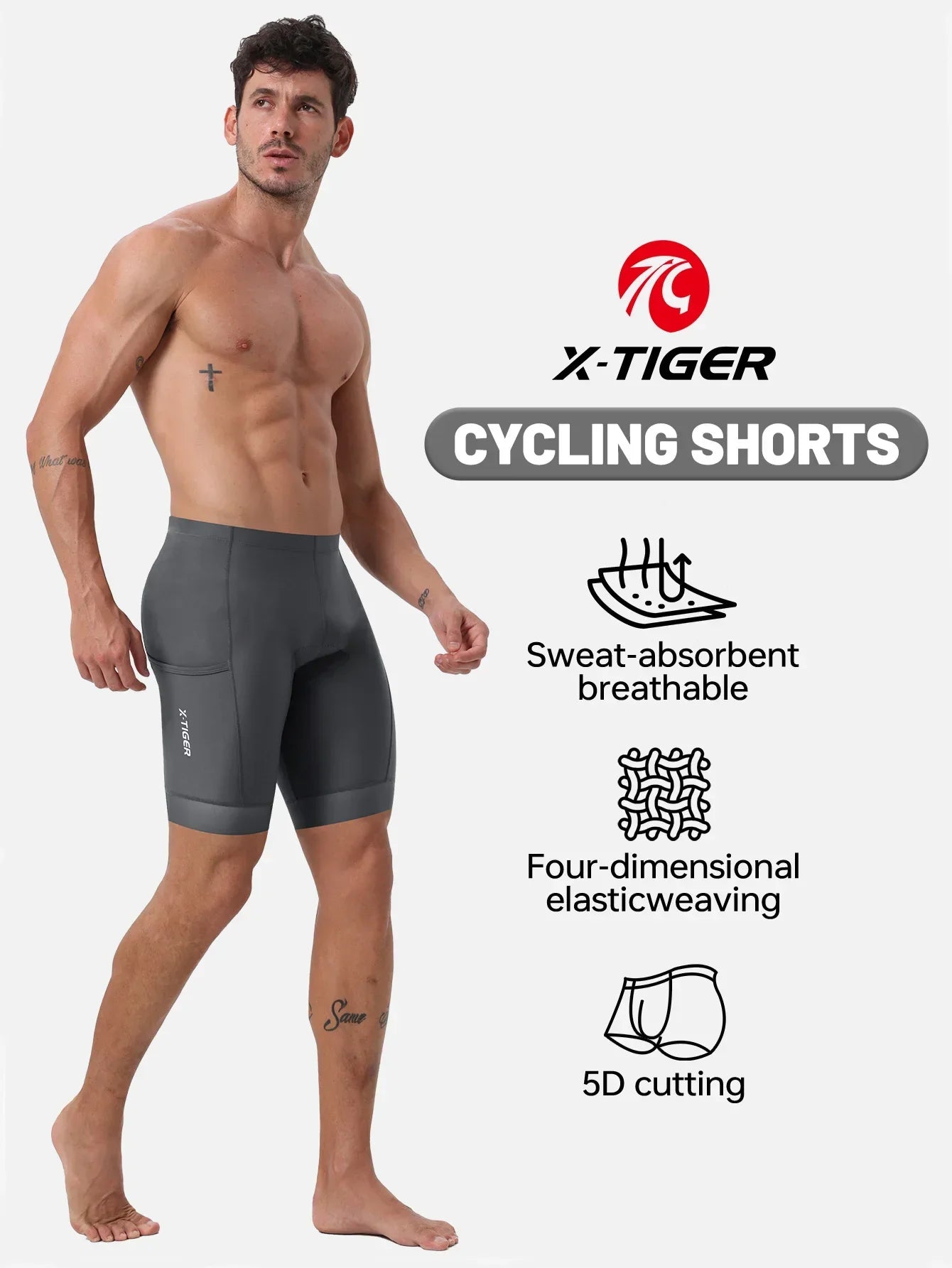 X-TIGER Cycling Shorts 6D Gel Cushioned Cycling Shorts MTB Cycling Briefs Cycling Lounge Pants Yoga Pants Sports Fitness Pants