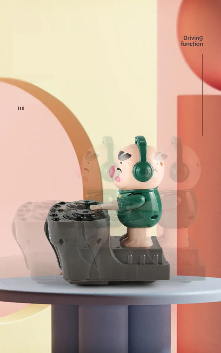 Children's Dancing Rock DJ Pig Electric Toys Cartoon Piggy Dolls Disc Swing With Lights Music Toys for Boy Girl Christmas Gifts