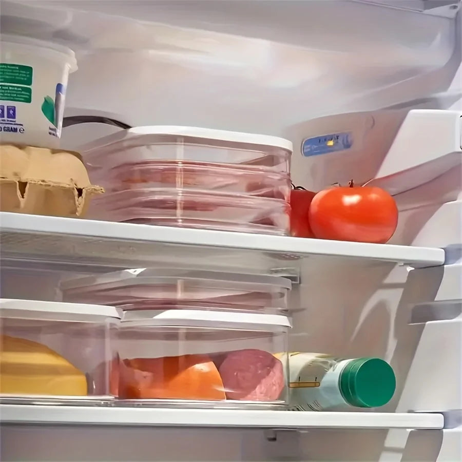 Meat Container for Fridge, Stackable Cold Cuts Storage Containers with Clear Lids for Deli Meat, Bacon, Cheese & Meal Prep