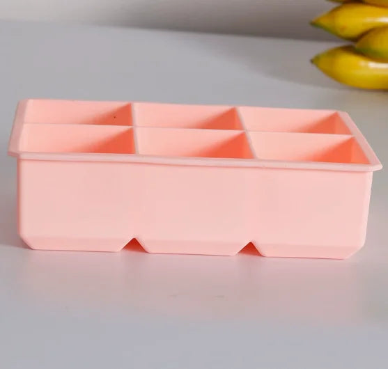 【Hot sales】1pc, Ice Cube Tray With Lid, 6 Cavity Flexible Food Grade Silicone Ice Cube Mold, Ice Trays For Freezer