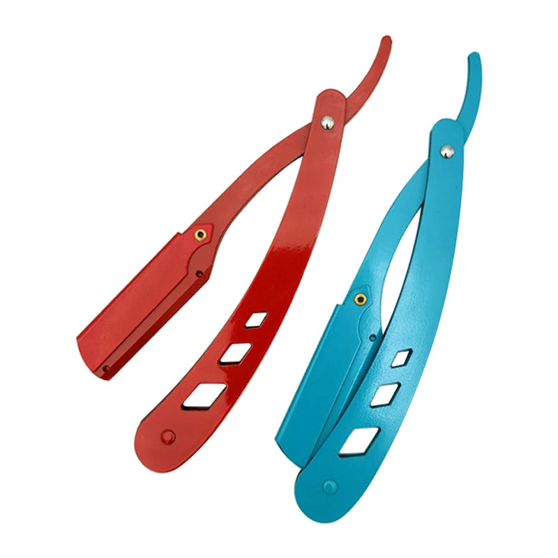 Men's Straight Hairdresser Razor Hair Removal Shaving Armpit Hair Pubic Hair Folding Razor Hair Removal Tool (Without blade)