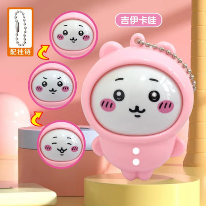 Chiikawa Anime Face Changing Toy – Press To Transform Expression Keychain Figure Hachiware Usagi Kawaii Gift Collectible Toy