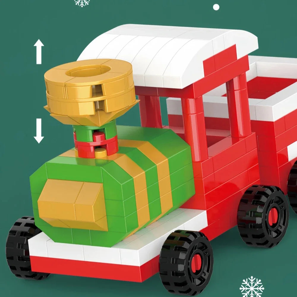 Christmas Gifts Micro Mini Building Blocks - Santa Claus, Christmas Tree, Reindeer, Snowman Train Elements Puzzle Assembling Toy