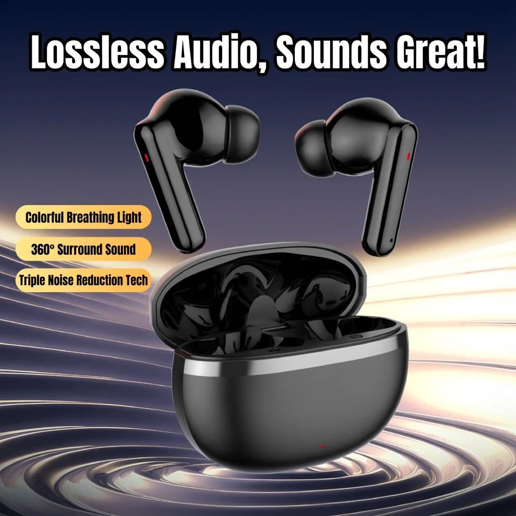 KaiAqua Original Noise-Cancelling TWS Earbuds Bluetooth Lightweight Enhanced Sound Comfort Fit IPX5 Waterproof Sports Daily Use