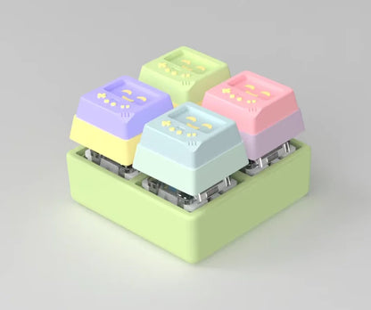 4Keys Finger Button Anti-stress Toys Mechanical Keyboard Keycaps Office Decompression Calming Keychain Gifts for Children Adults
