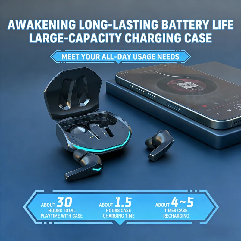 2026 New HOT Earphone Bluetooth 5.3 Headphones with Mic 9D Stereo Pro 6 Earbuds Dual Modes Music Game Wireless Headset Choice