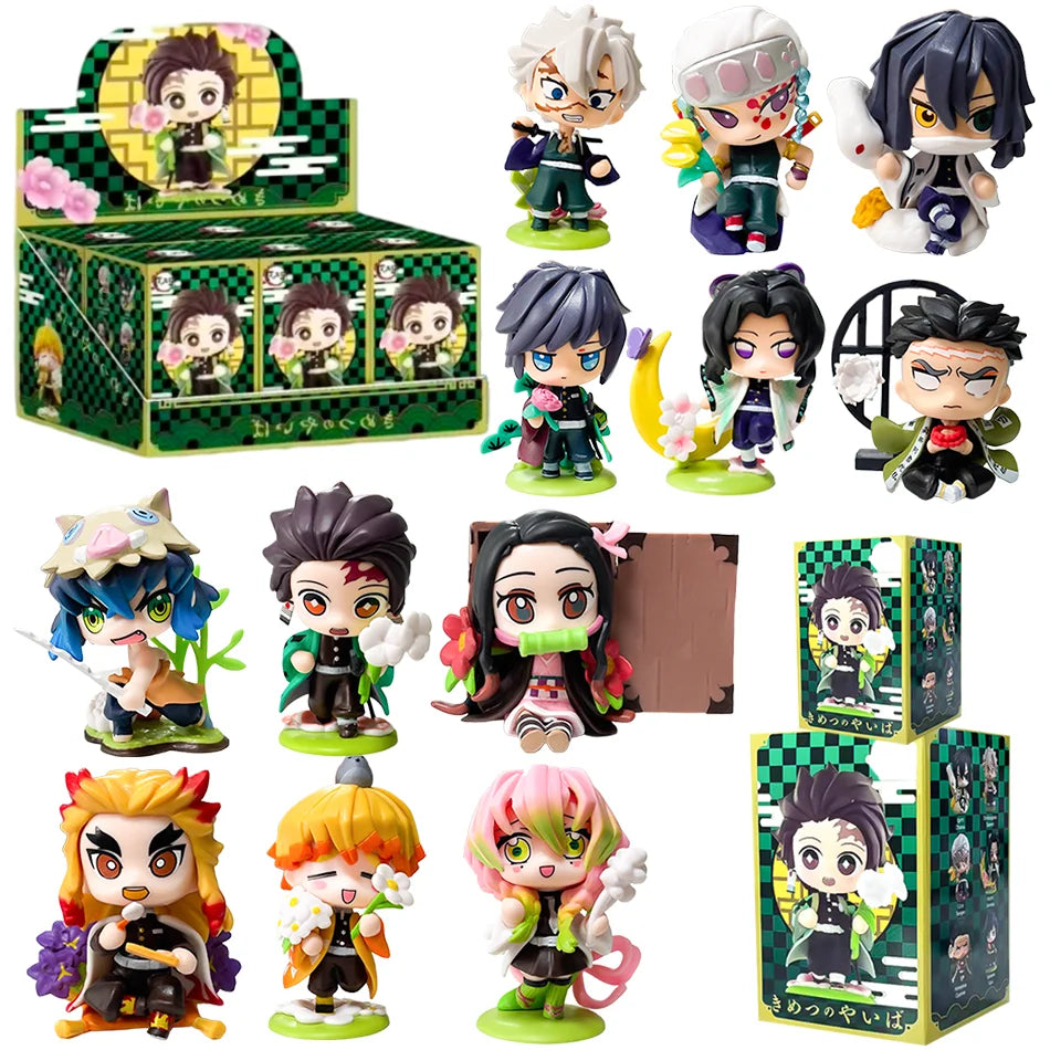 Demon Slayer Tanjiro Kamado Nezuko Anime Cartoon Figure Blind Box Creative Personalized Statue Model Ornament Surprise Gift Box