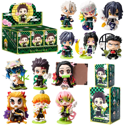 Demon Slayer Tanjiro Kamado Nezuko Anime Cartoon Figure Blind Box Creative Personalized Statue Model Ornament Surprise Gift Box