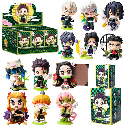 Demon Slayer Tanjiro Kamado Nezuko Anime Cartoon Figure Blind Box Creative Personalized Statue Model Ornament Surprise Gift Box