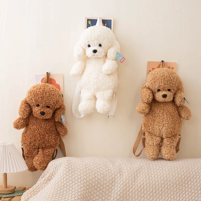 Cute Teddy Dog Backpacks Stuffed Animal Poodle Bag Girls Shoulders Bags Plush Student Schoolbags Backpack Puppy Toys for Boy