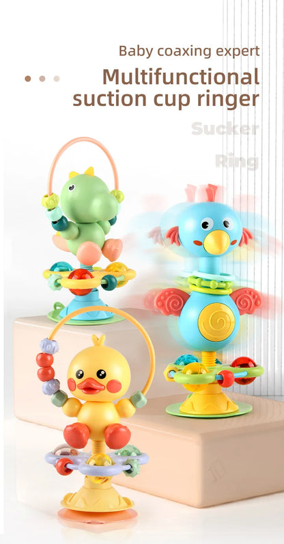 Cartoon Baby soothing ringing toy with fun sound effects nursery rhyme baby dining table suction cup puzzle early education toy