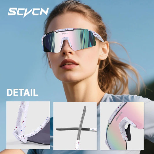 SCVCN Outdoor Cycling Sunglasses Men MTB Driving Bike Glasses Sports Climbing Protective Glasses Women Bicycle UV400 Goggles New