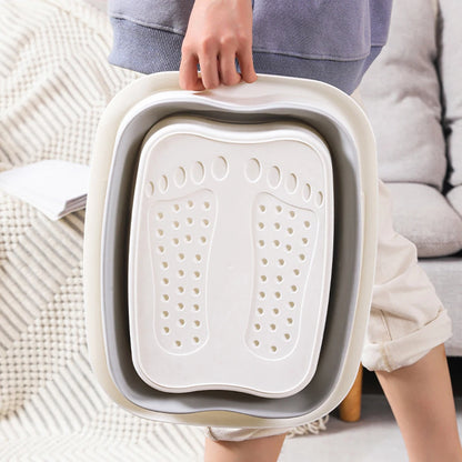 Foldable foot bath tub – portable, covered basin with ergonomic design, suitable for travel and home use