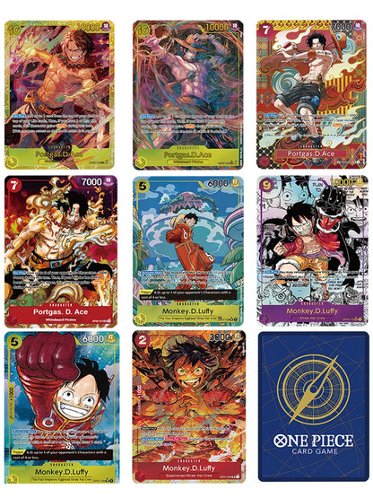 Anime One Piece OPCG English Version Monkey.D.Luffy Straw Hat Crew Portgas.D.Ace Whitebeard Pirates Collection Proxy Cards