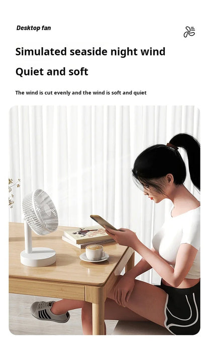 Youpin Fan Small White Desktop Timer Mute With Four-speed Adjustable Portable Fan Recharging Models Detachable Desk fan