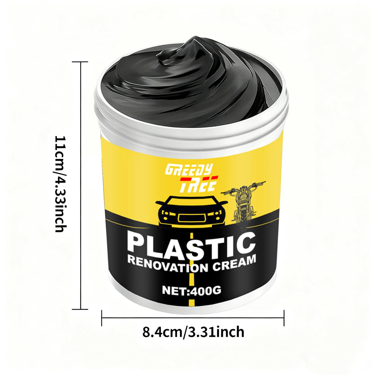 400g Heavy-Duty Car Plastic Renovator Wax - Fast-Acting Scratch Repair, Restores & Protects Car Bumpers, Interiors, Dashboard