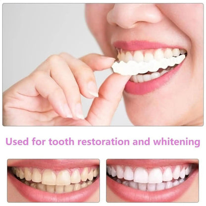 Dental Upper Lower Cover Bright Veneers Comfort Fit Flex Dentures Braces Whitening Replacement Smile Improver CK848-fro