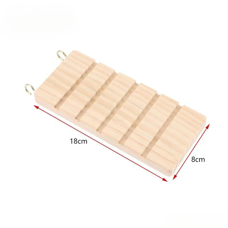 Hamster Wooden Play Platform Ladder Small Animal Climbing Stair Jumping Shelf Cage Toy for Dwarf Hamster Mice