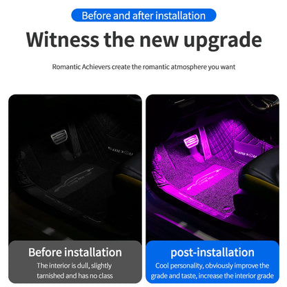 Car Foot Light Ambient Light Atmosphere Decorative Lamp RGB Decorative Lamp LED Car Interior Remote APP Control