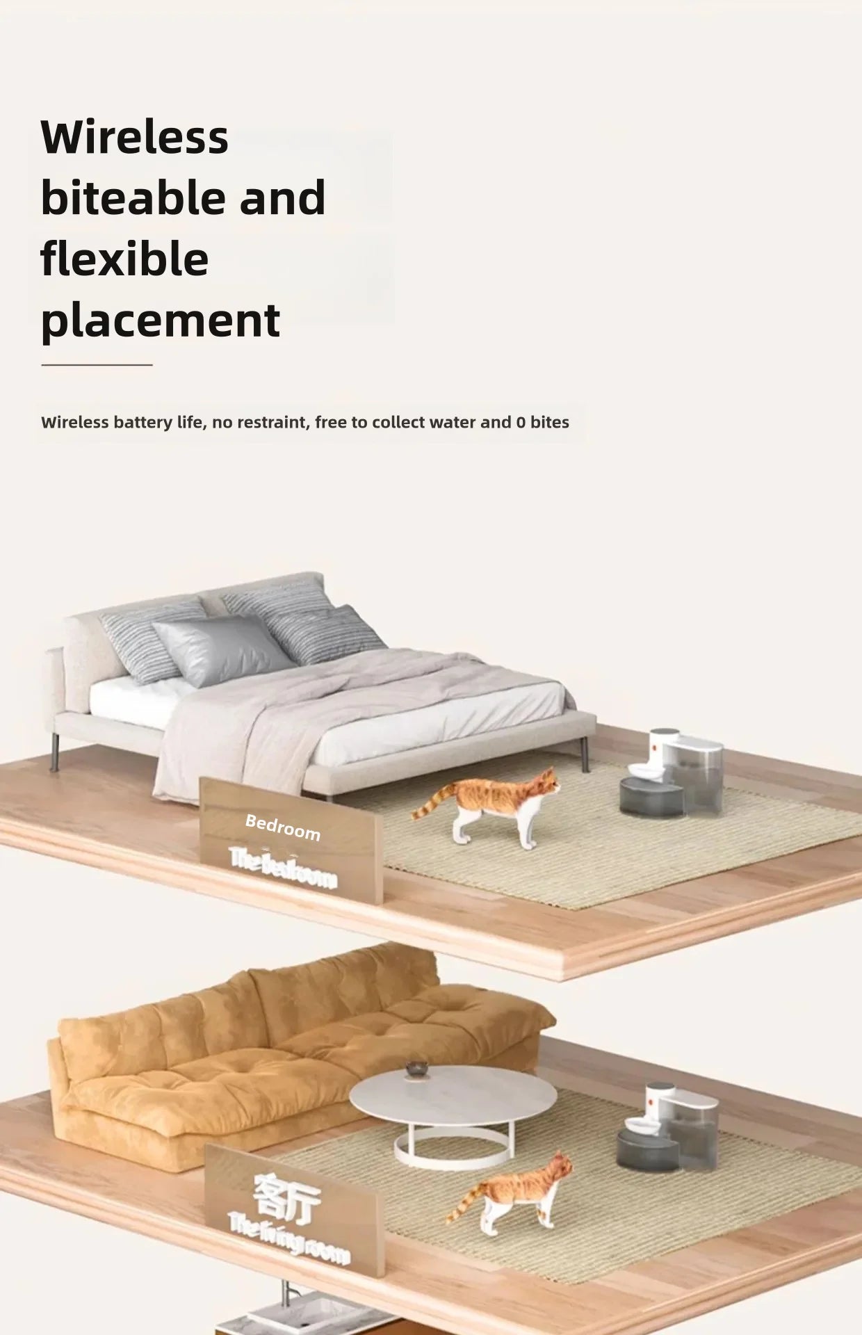 Pet water dispenser, dog and cat water dispenser, dumping cat water dispenser, running water charging automatic water feeder