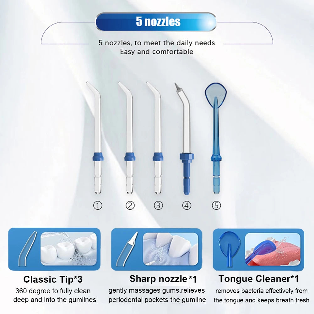 Oral Irrigator Dental Water Flosser for Teeth High Pressure Electric Dental Irrigator Water Flosser Mouth Washing Machine 800ML