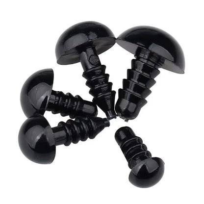 Zxiixz 100Pcs 6-12mm DIY Doll Eyes Black Plastic Crafts Safety Eyes for Teddy Bear Soft Toy Animal Doll Toy DIY Accessories