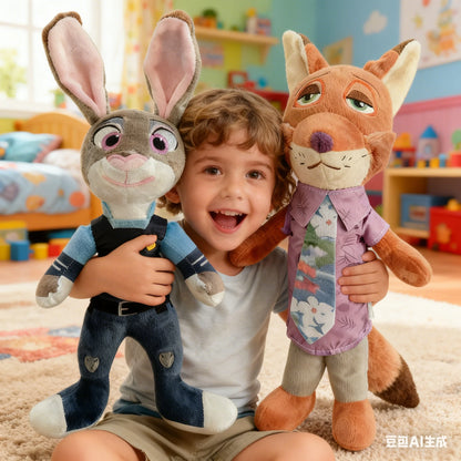 NEW Disney Cartoon Anime Movie Zootopia Plush Toy Fox Nick Wilde Rabbit Judy Hopps Doll Soft Stuffed Animals Xmas Gifts