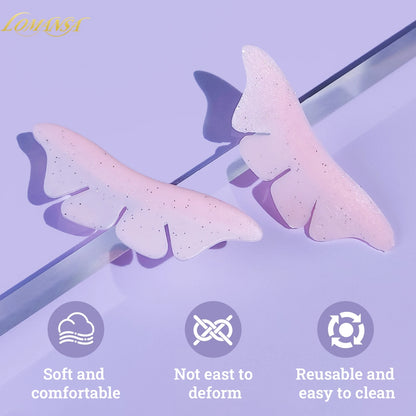 Lomansa 1 Pair Silicone Glitter Butterfly Lash Lift Pad Eyelash Perm Rod Shield Lash Lifting 3D Eyelash Curler Accessories Tool
