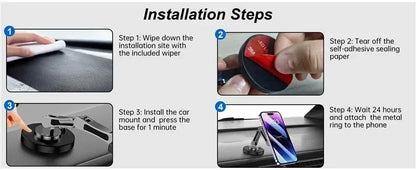 Foldable Universal Car Magnetic Holder Dashborad Alloy Magnetic Car Mount Smartphone Mobile Bracket For iPhone15 Samsung Xiaomi