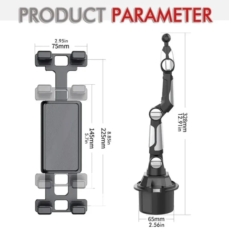 Car Cup Holder Phone Tablet Mount 360 Rotation Flexible Arm Stand For iPhone Android iPad Auto Interior Accessory Daily Use