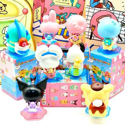 Sanrio Kuromi My melody Hangyodon Cinnamoroll Pompom Purin anime blind box figurine desktop cute ornament gift decoration kawaii