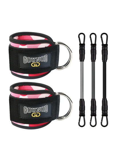 2pc/3pc GOUNOD Fitness Ankle Straps Adjustable D-Ring Support Cuffs Gym Leg Strength Workouts Pulley With Buckle Sports Guard