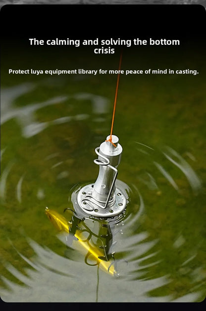 Stainless Steel Lure Retriever  With 30m PE Line,Pull Force 132LB, Bait Gripper Stuck Fish Lures Seeker Bait Saver Fishing Tools