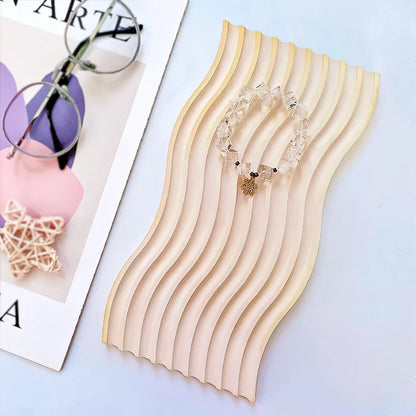 Geometric Tray Resin Mold Epoxy Resin Wave Shaped Silicone Molds for Cup Mat Holder DIY Home Decor Gypsum Ornaments Making Mould