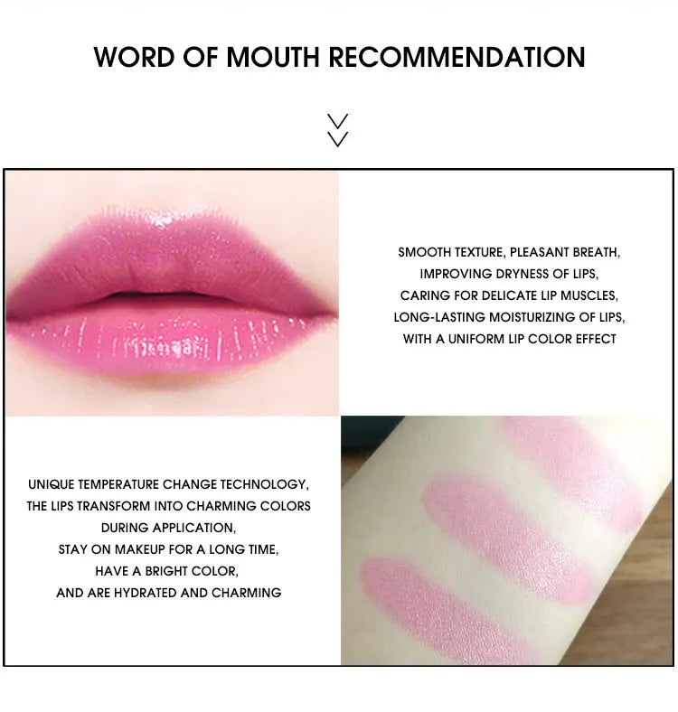Warm Change Lip Balm Moisturizing Lipstick easy to color and not stick to the cup