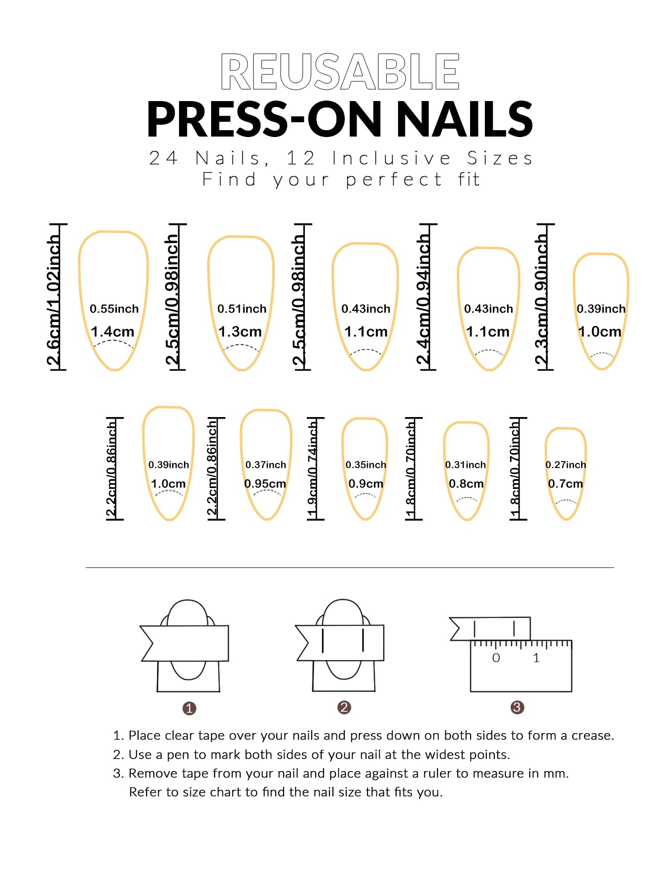 24PCS/ medium almond nail, red love pattern decoration, gold line outline, exquisite elegance, simple and generous, suitable for