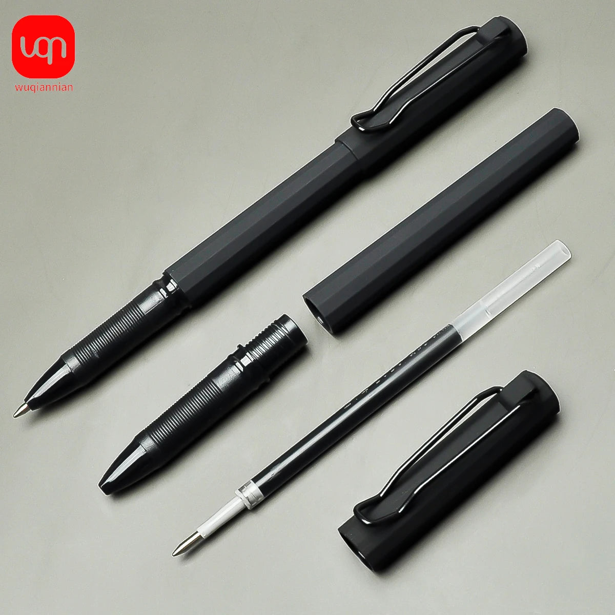 WQN-2/5/10PCS Simple Black Gel Pens, Smooth Writing, Comfortable to Hold, Signature Pens for School and Office Supplies
