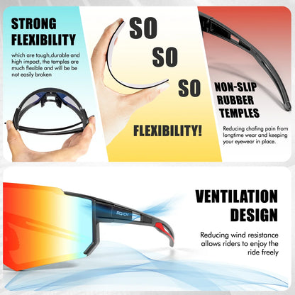 SCVCN Fashion Cycling Glasses Bike Baseball Sunglasses for Men UV400 Sports MTB Outdoor Goggles Bicycle Women Sunglasses Riding