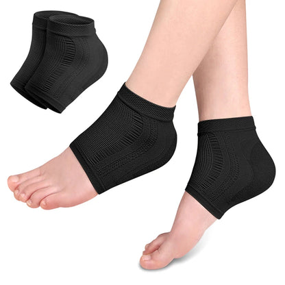 2PCS Gel Silicone Heel Protector Sleeve Heel Pads Heel Cups Plantar Fasciitis Support Feet Care Repair Cushion Half-yard Socks