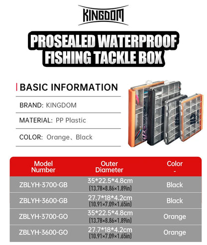 Kingdom Fishing Tackle Box 2 Sizes  Multifunction Tackle Trays Organizer with Removable Dividers Fishing Lure Storage Box
